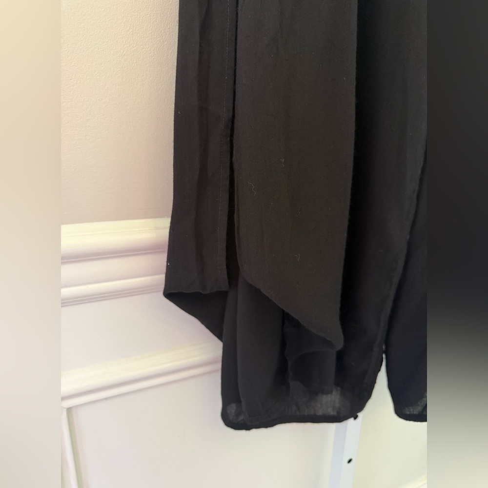 Vix By Paula Hermanny Black Wide Leg Pants Side Slit Flowy Gauze Small Highwaist - Picture 14 of 14